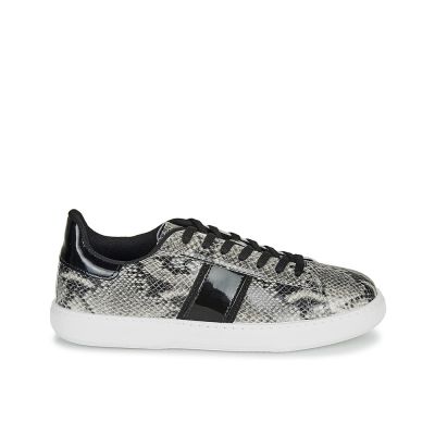 BASKETS ANDRÉ FEMME FRISBEE CUIR GRIS NOIR